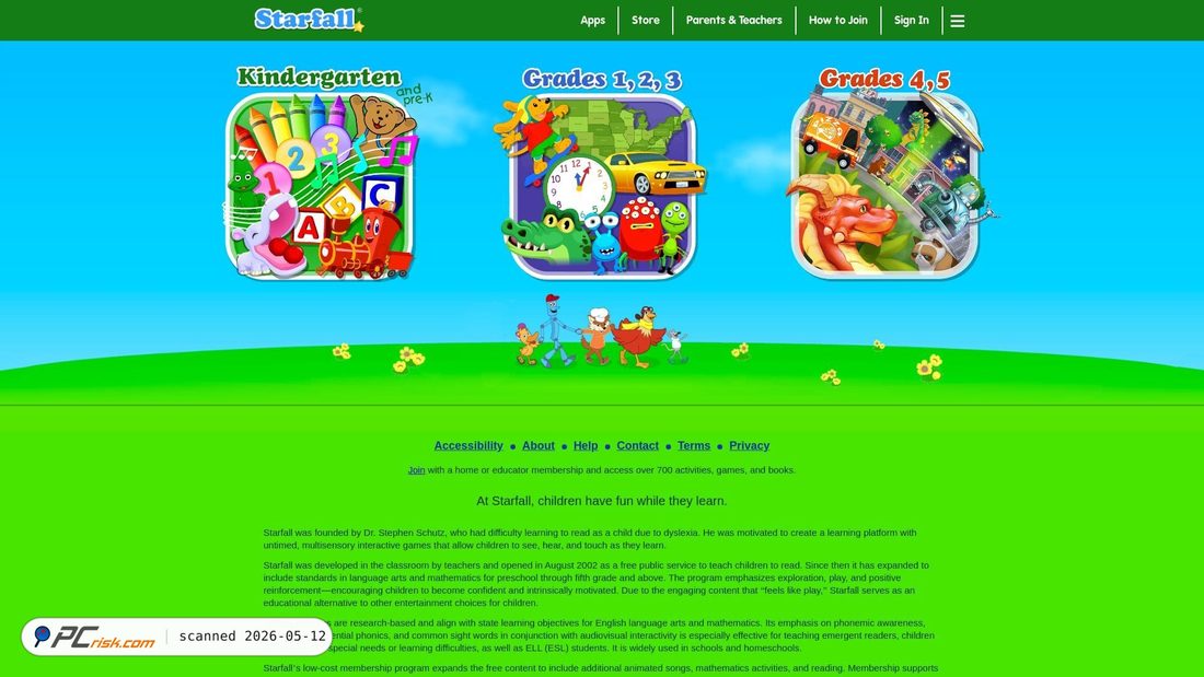 Screenshot di starfall.com