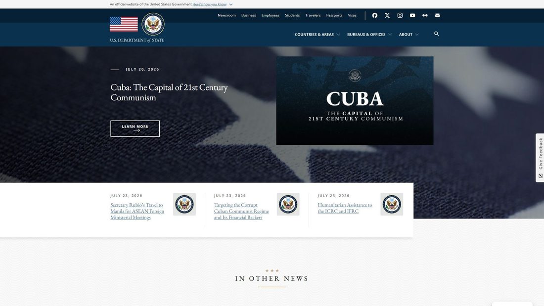 Screenshot von state.gov