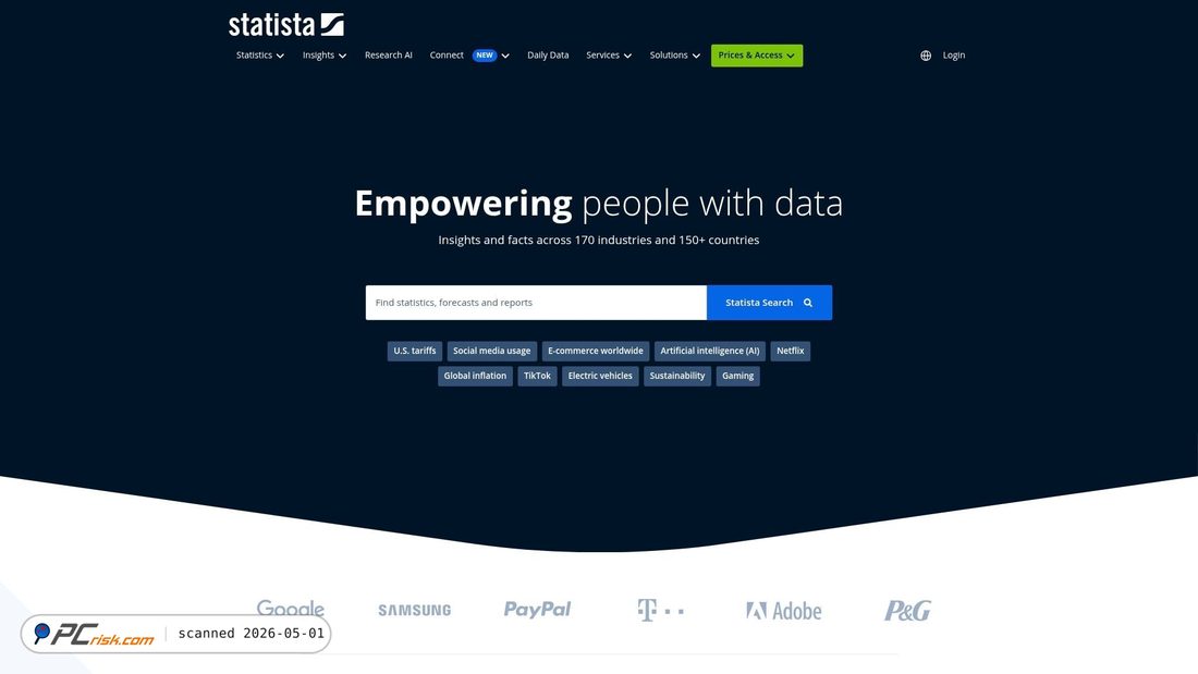 Captura de pantalla de statista.com