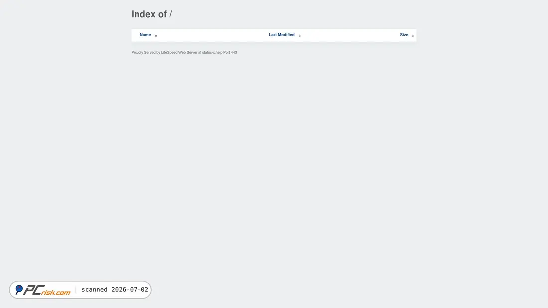Screenshot of status-x.help