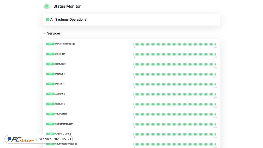 Screenshot of status.boger.dev