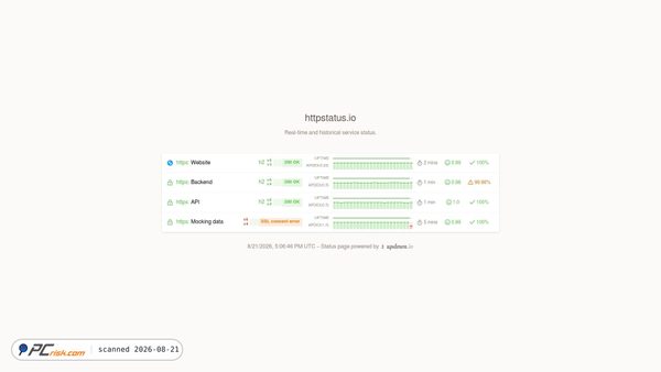 Screenshot di status.httpstatus.io