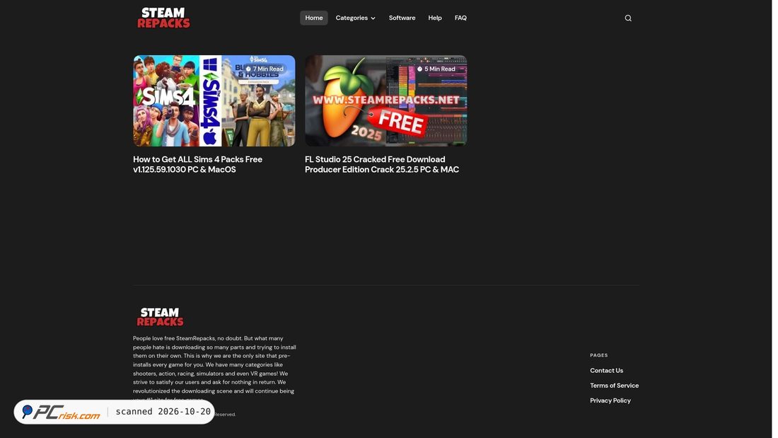 Screenshot of steamrepacks.net