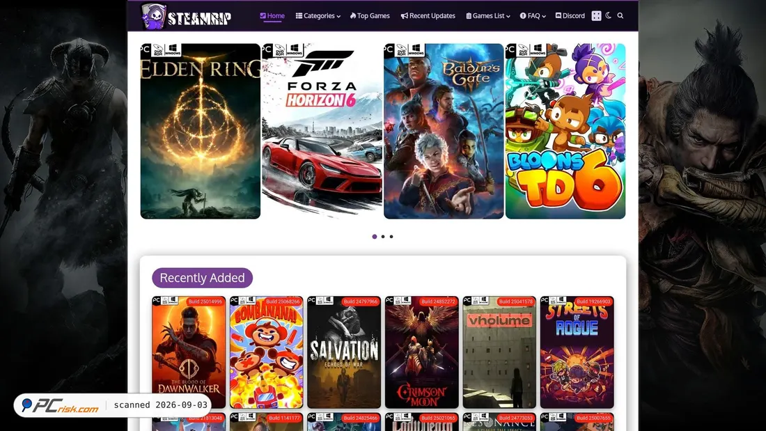 Captura de pantalla de steamrip.com