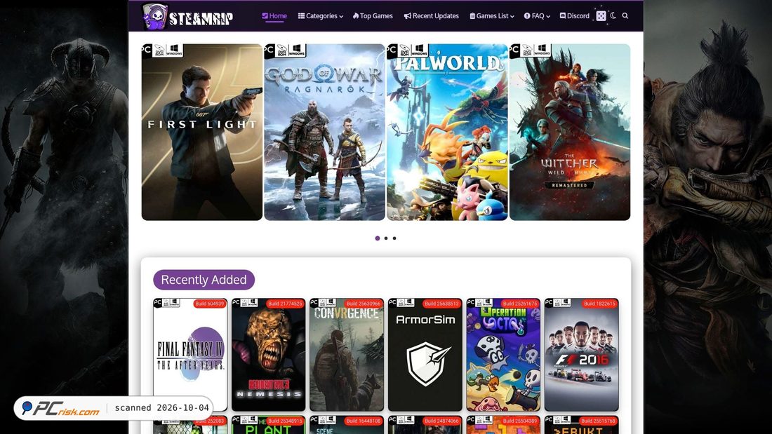 Czy steamrip.com jest bezpieczna? Raport bezpieczeństwa | PCrisk