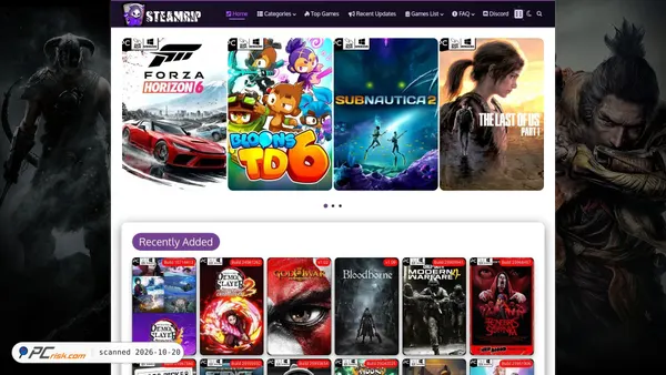 Zrzut ekranu steamrip.com