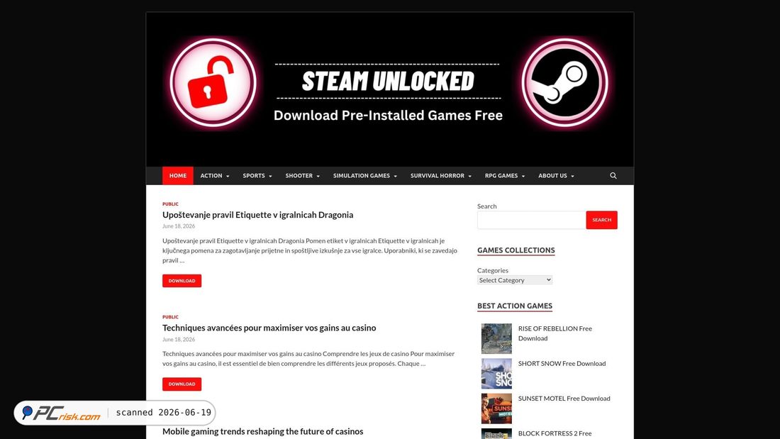 Screenshot di steamsunlocked.com