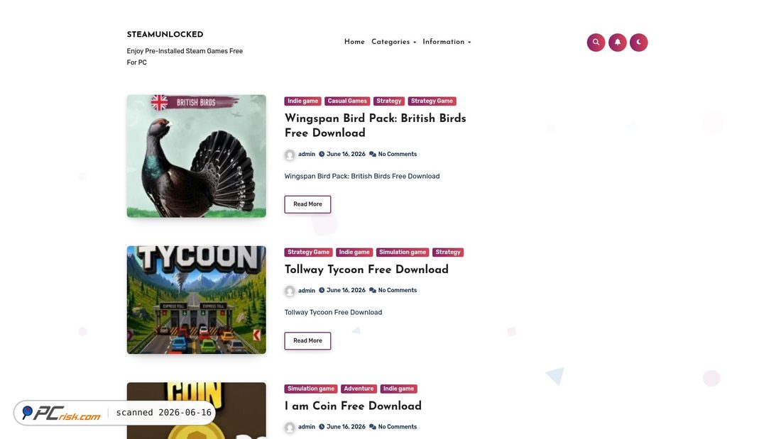Screenshot of steamsunlocked.org