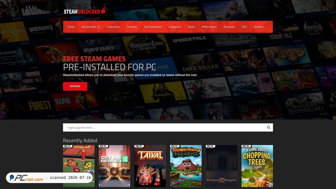 Screenshot of steamunlocked.org