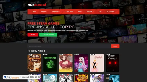 Screenshot di steamunlocked.org