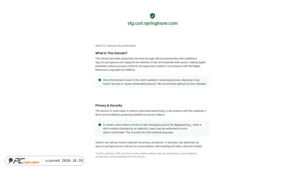 Captura de stg.curl.springinure.com