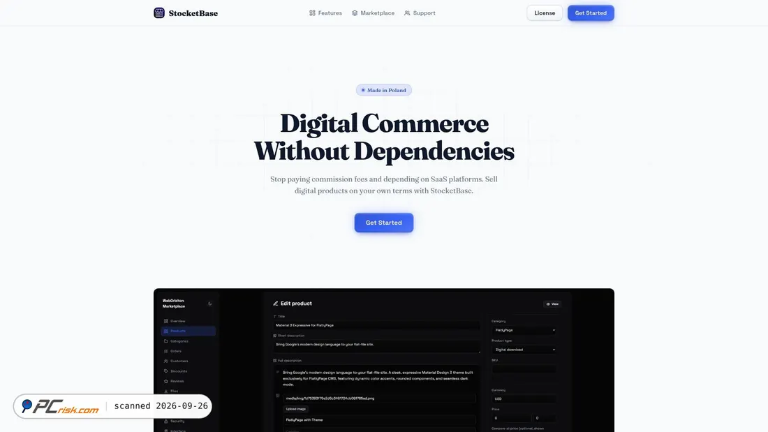 Screenshot of stocketbase.com