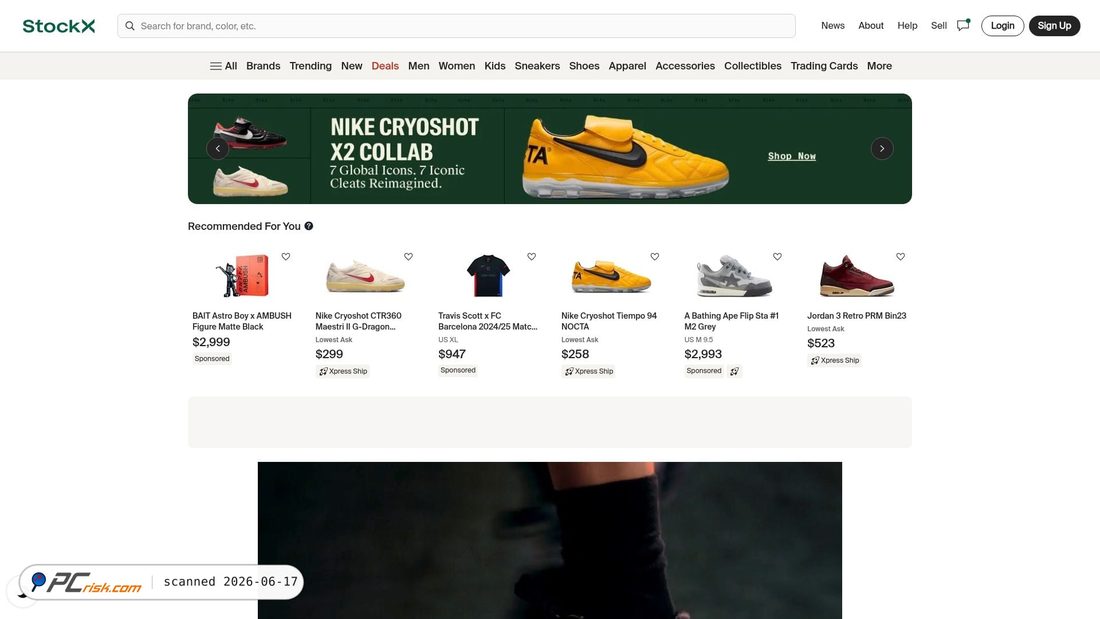 Screenshot di stockx.com