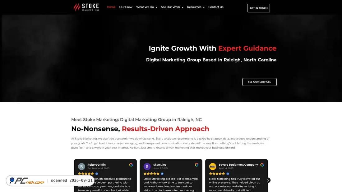 Screenshot of stoke.marketing