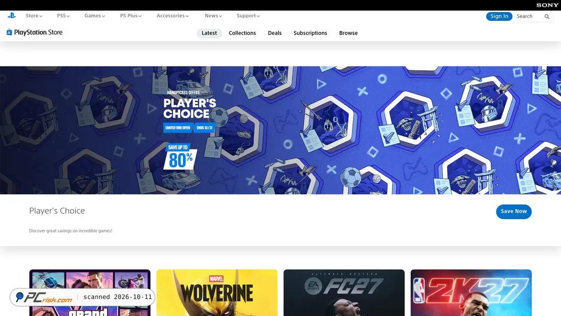 Captura de ecrã de store.playstation.com