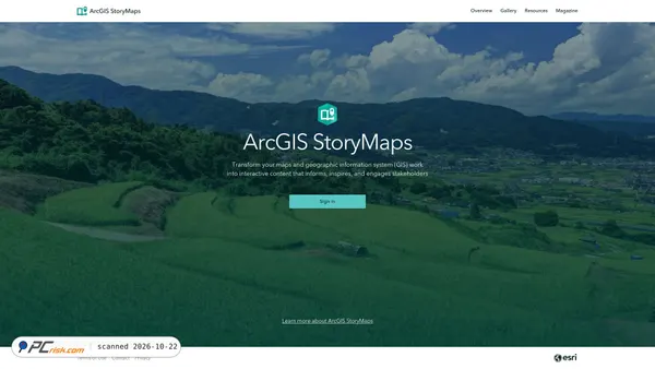 Screenshot di storymaps.arcgis.com