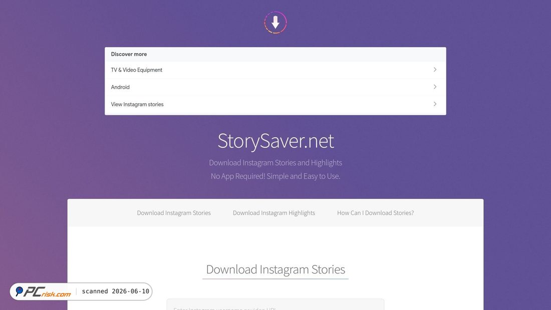 Screenshot of storysaver.net