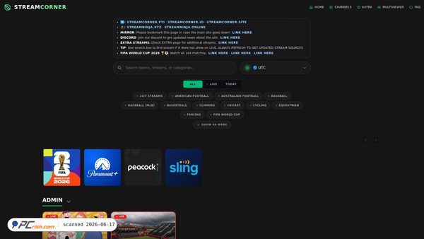 streamcorner.fyi screenshot