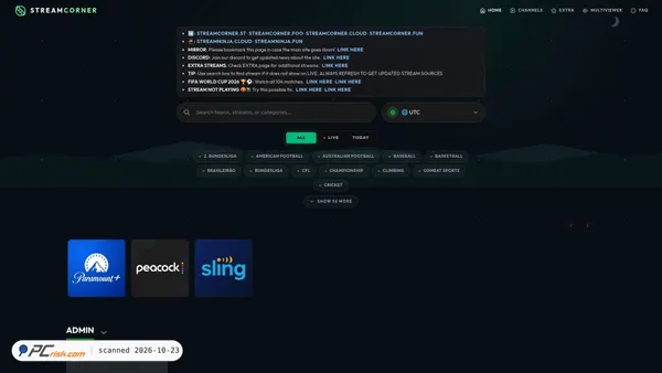 streamcorner.st Screenshot