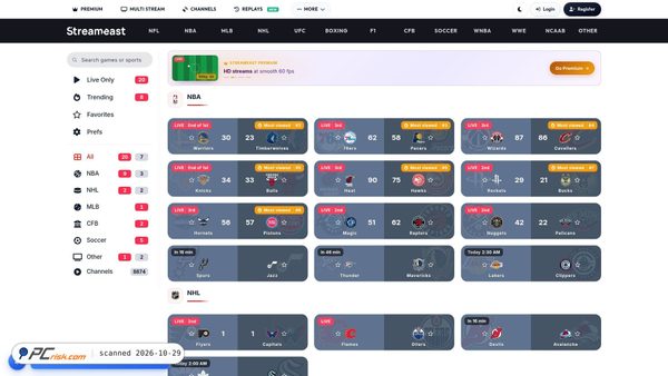 streameast.ga Screenshot