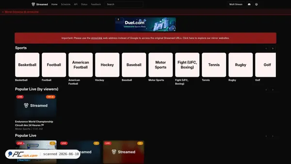 streamed.pk screenshot