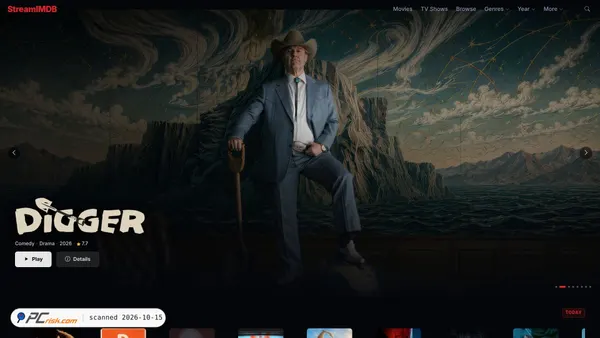 Captura de ecrã de streamimdb.ru