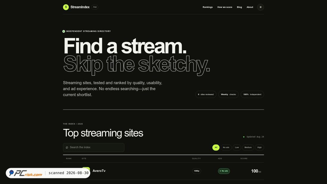 Captura de pantalla de streamindex.top