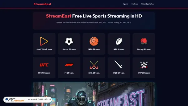 streamseast.cx screenshot
