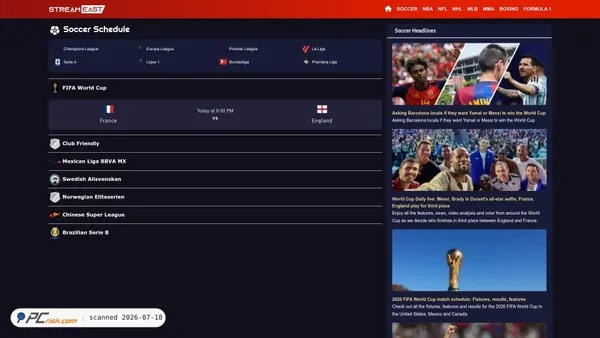 streamseast.me screenshot
