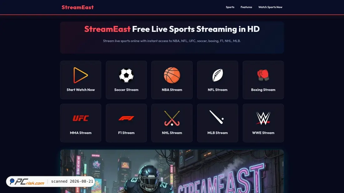 Screenshot of streamseast.mx