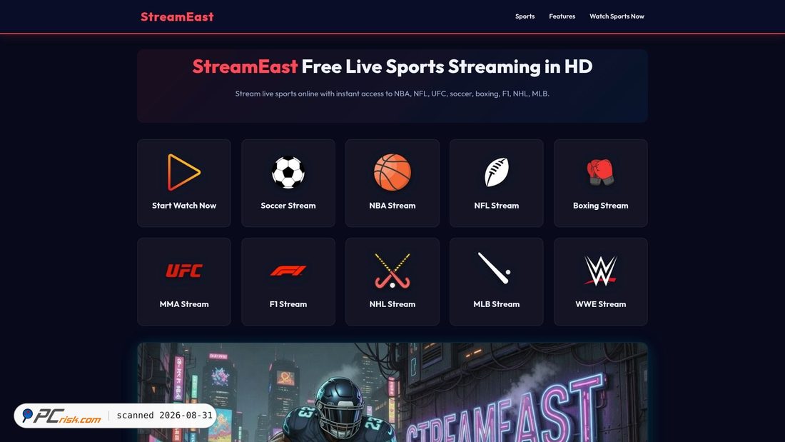Screenshot van streamseast.mx