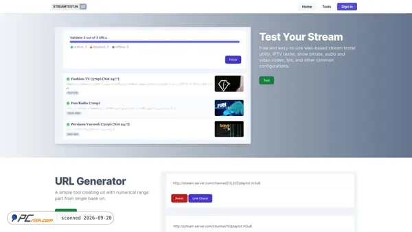 streamtest.in Screenshot