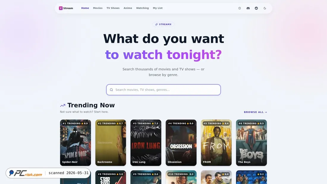 Screenshot of streamxtv.tech