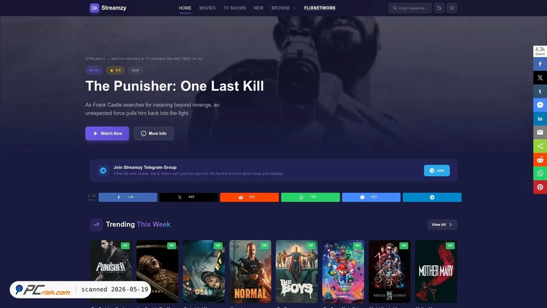 Screenshot of streamzy.to