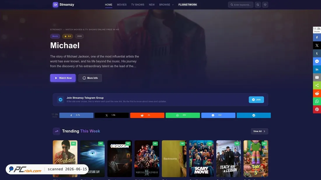 Screenshot von streamzy.to
