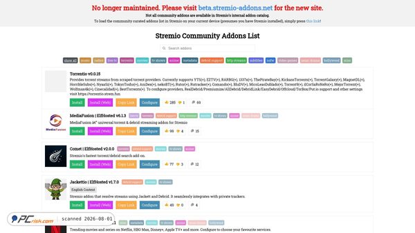 stremio-addons.com screenshot