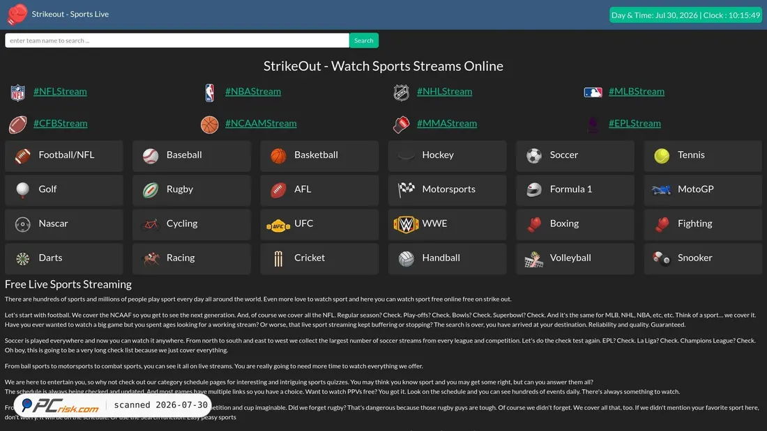 Screenshot of strikeout.im