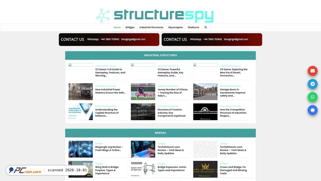 Captura de ecrã de structurespy.com