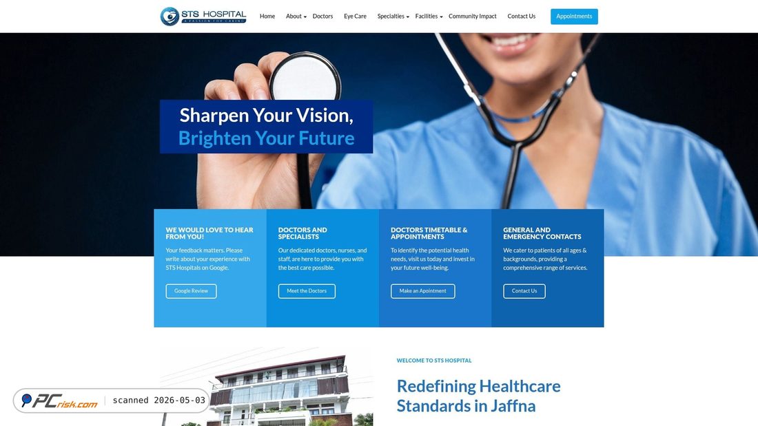 Captura de pantalla de stshospital.com