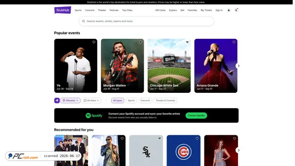 stubhub.com screenshot