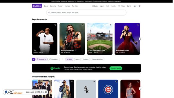 stubhub.com screenshot