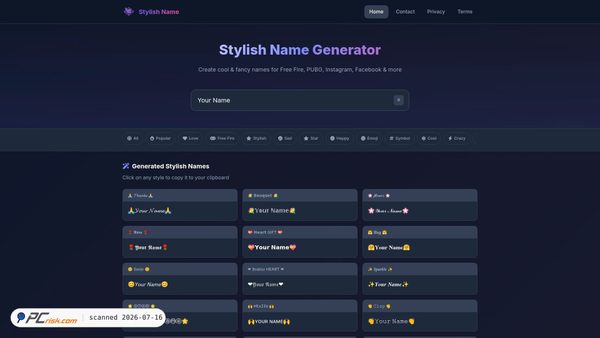 stylishname.tech screenshot