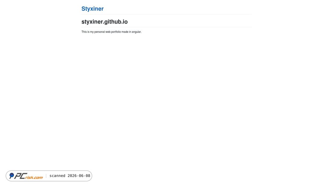 Screenshot of styxiner.dev