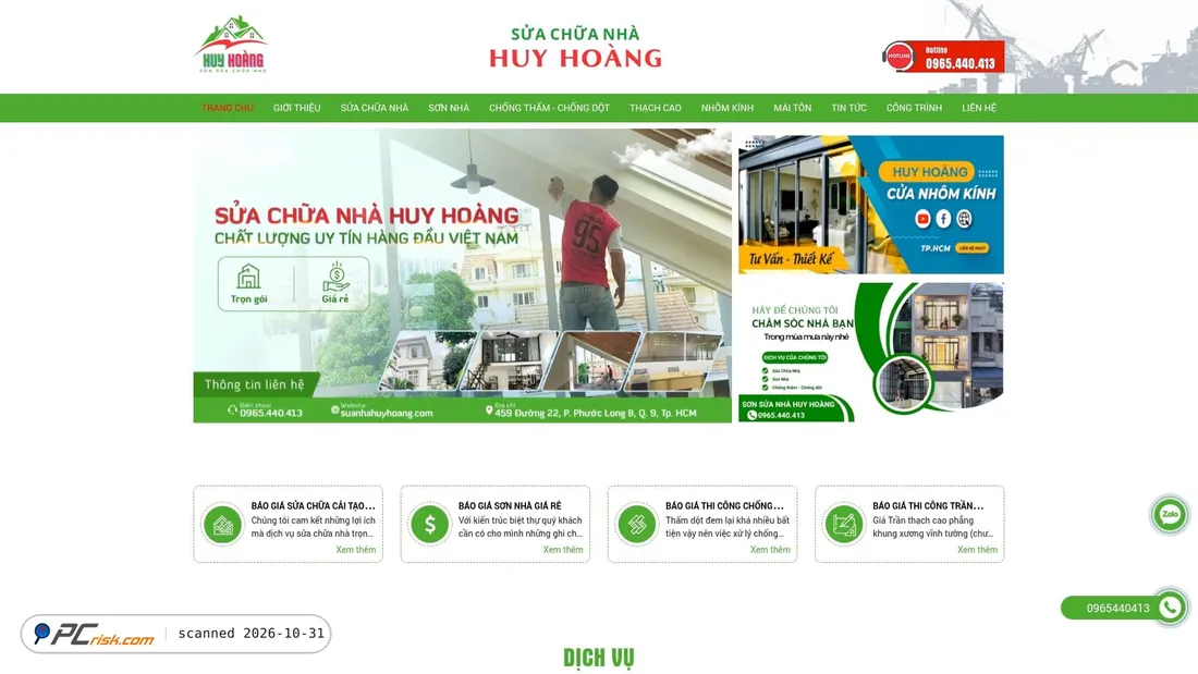 Screenshot of suanhahuyhoang.com