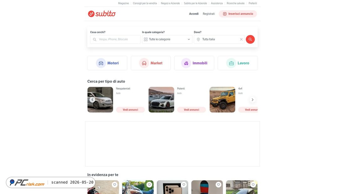 Screenshot of subito.it