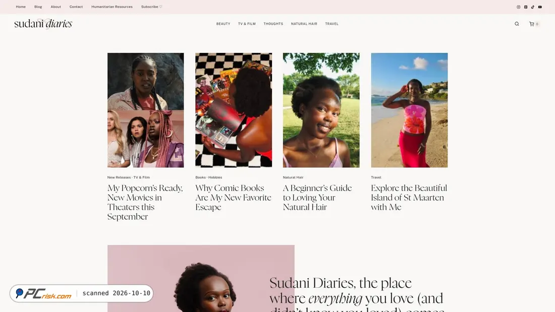 Screenshot of sudanidiaries.com