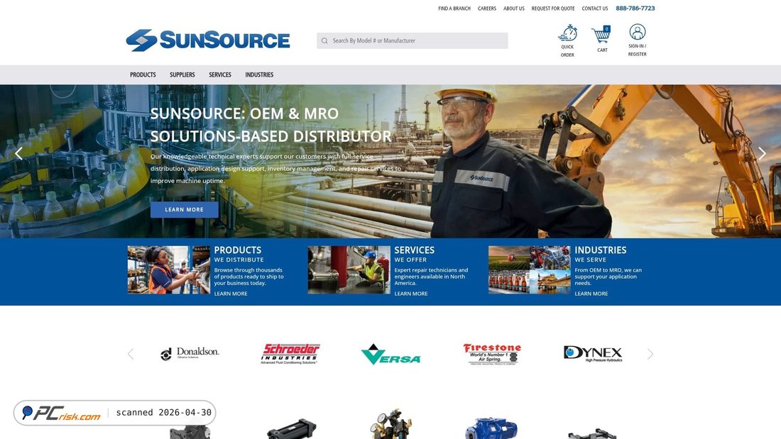 Captura de pantalla de sun-source.com
