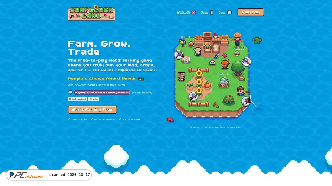 Captura de ecrã de sunflower-land.com