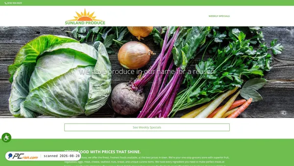 sunlandproduce.com screenshot