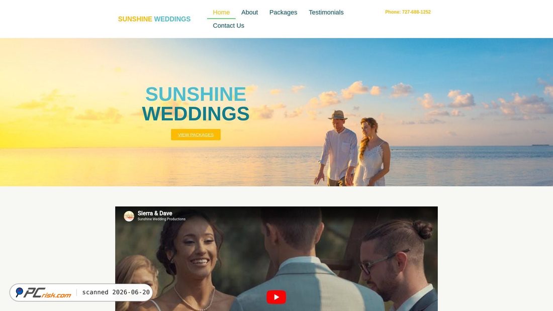 Screenshot of sunshineweddingsfl.com